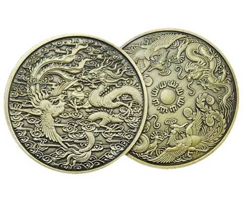 Challenge coin drago fenice - &,