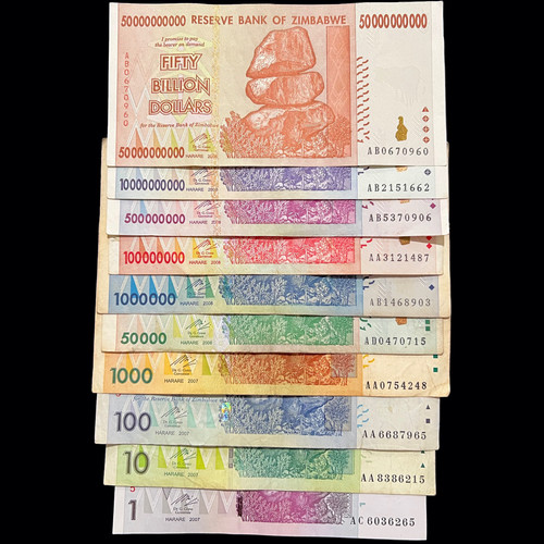 Zimbabwe banconote set 10 - 10, 1