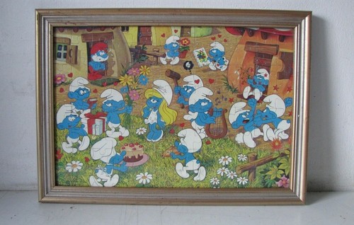 Quadro puzzle puffi vintage - quadro,