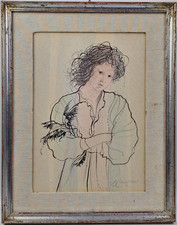 Riccardo Benvenuti (1939) Quadro Litografia Dipinta  Firmata a mano Opera Unica