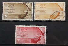 1935 REGNO FRANCOBOLLI BELLINI POSTA AEREA SERIE DI TRE VALORI USATI