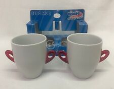 Coppia di tazze in porcellana con manici Biesse Trendy bianche 11 cm colazione