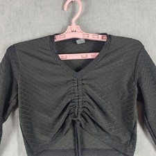 Crop top nero active wear - top,