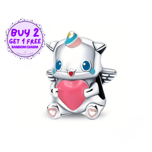 Carino ciondolo cuore rosa con