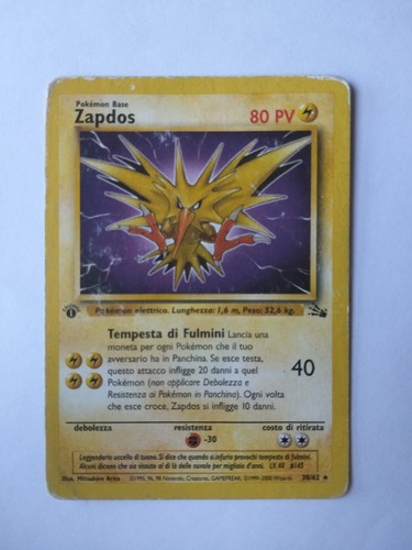 Pokemon carta zapdos 62 - pokemon,