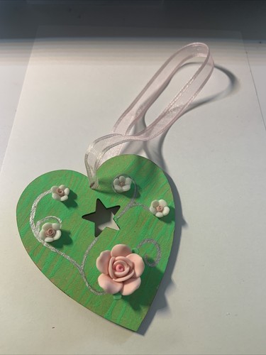 Cuore legno fiore - fiore, verde