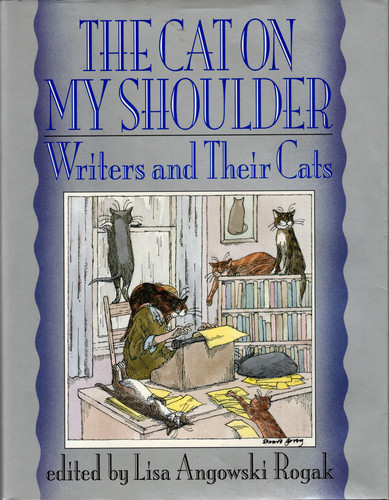 The cat shoulder - on,