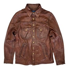 Camicia uomo vera - pelle, cognac