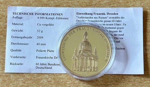 Medaglia frauenkirche dresda - frauenkirche,