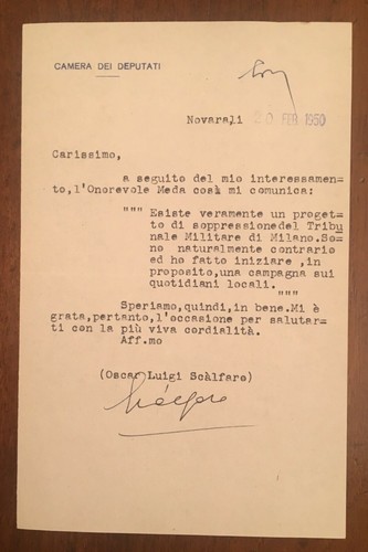 Lettera firmata oscar luigi - firmata,