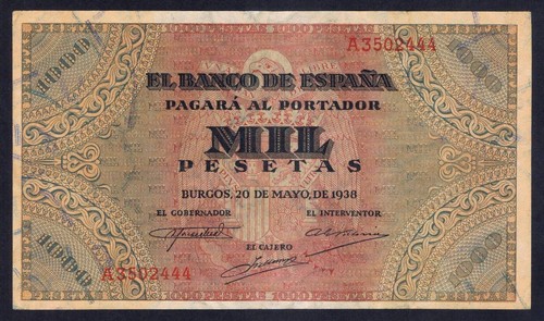 1000 pesetas 1938 burgos - 1000,