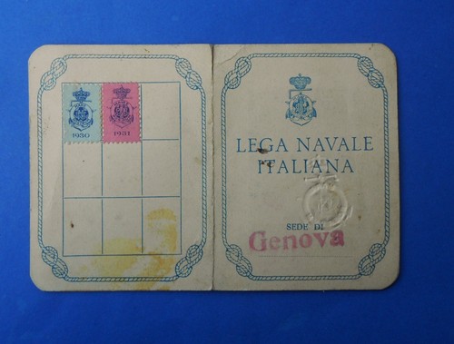 Tessera lega navale genova - tessera,