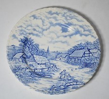 MYOTT piatto porcellana Staffordshire Ware England blu-bianco Rual Scene D25-083