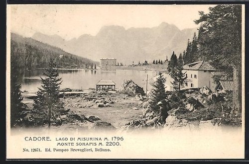 Cartolina misurina panorama - cartolina, misurina,