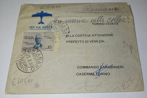 Busta viaggiata con coroncina - con,