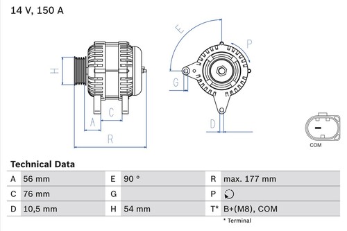Alternatore bosch 986 080 - alternatore,