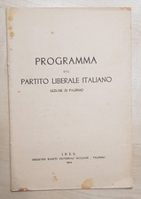 87043 cs1 Programma Partito Liberale Italiano - Palermo - 1944