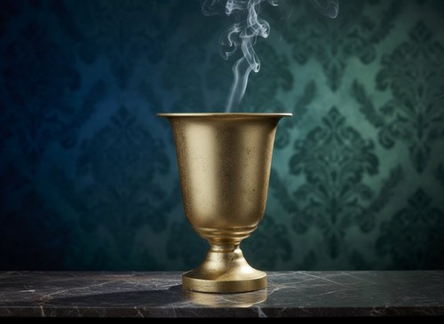 Vaso metallo oro arredo - vaso,