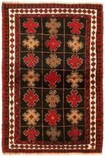 Tappeto orientale annodato a mano tradizionale vintage 3'10" x 5'10" zona lana