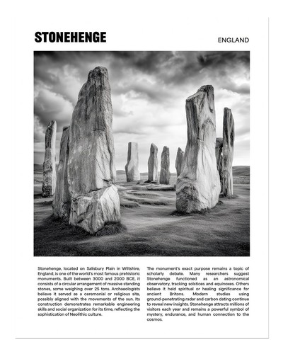 Poster stonehenge bianco - poster, e