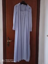 Donna Completo Camicia E Vestaglia Da Notte Azzurra