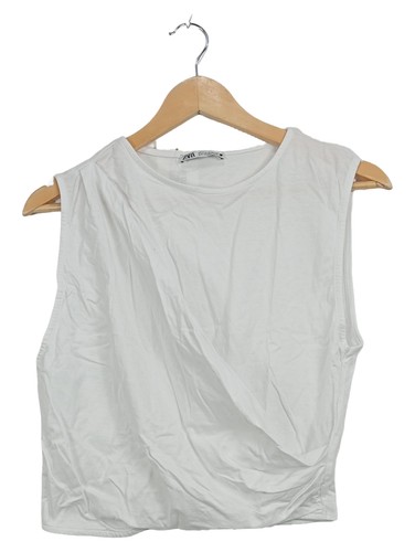Zara top donna bianco cotone - zara,