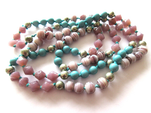 Vintage long necklace blue - vintage, &