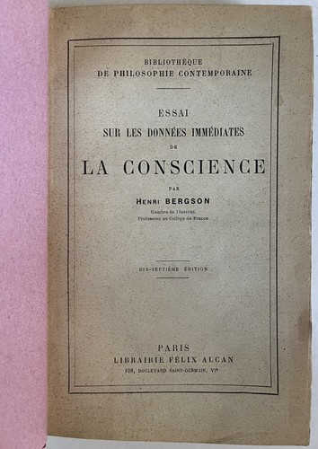 Henri bergson essai sur - henri,