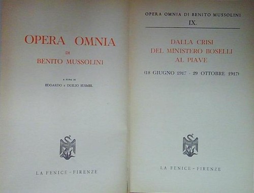Mussolini opera omnia - mussolini,