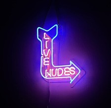 Insegna Neon Nudi Vivi Freccia