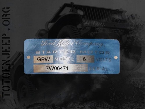 Plaquette data plate - plaquette, demarreur