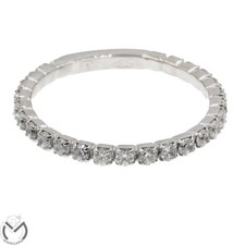 Anello veretta in oro bianco 18 Kt 750 zirconi -550/VE-