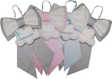 fiocco nascita personalizzato con nuvoletta e nome ricamato del tuo bambino/a