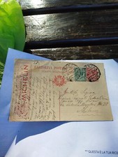 CARTOLINA POSTALE PUBBLICITARIA PNEUMATICI MICHELIN VIAGGIATA 1919