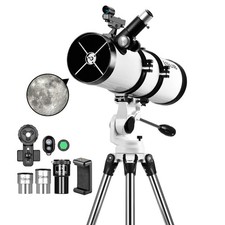 Telescopio Riflettore 130mm con Aggiornamento Treppiede Acciaio Inox Osservazione delle Stelle APP