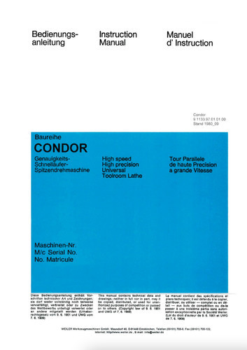 Weiler condor tornio manuale - condor,