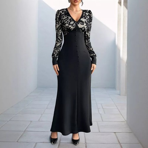 Abito lungo nero - nero, elegante