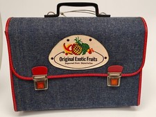 Cartella scuola Vintage jeans "Original Exotic Fruit" anni 70/80" con tracolla