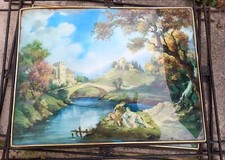  Quadro antico  OLEGRAGIA   SU VETRO Con cornice in ferro battuto