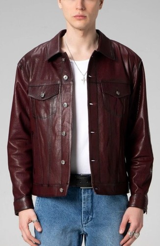 Giacca uomo bordeaux vera