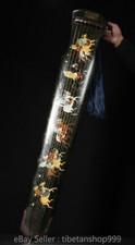 48" Old Chinese Wood Gild Dynasty Palace Figure Story seven-stringed instrument