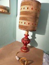 Antica Lampada Base Legno Con