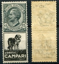 REGNO D'ITALIA 1924 PUBBLICITARIO CORDIAL CAMPARI CENT 15 MNH** CAT. 3