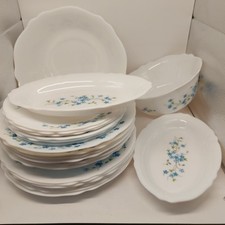 ARCOPAL MYOSOTIS FRANCE SET  18 PIATTI + 4 PORTATA VERONICA PIANI FONDI DESSERT 
