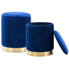 Set 2 Pouf Contenitore Blu