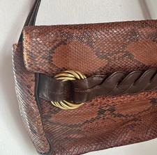 Borsa a tracolla vintage Silvano Biagini finto pitone con ferramenta oro