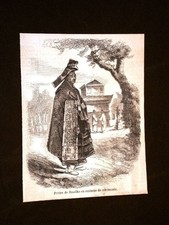 Buddhismo o Buddismo nel 1858 Prete buddista in costume da cerimonia