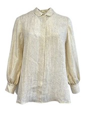 Camicia Lucida Con Bottoni Favilla Oro Da Donna Marina Rinaldi NWT