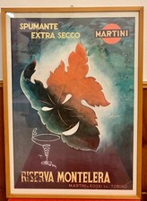 QUADRO PUBBLICITARIO VINTAGE MARTINI SPUMANTE RISERVA MONTELERA ORIGINALE