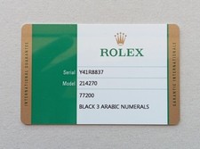 ROLEX Guarantee Warranty Card Booklet Explorer 214270